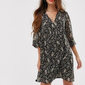 Mango paisley v-neck dress